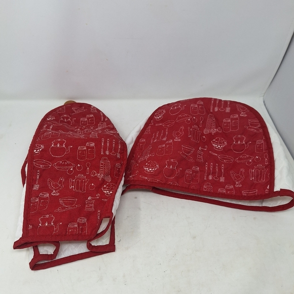 Teapot Blender Cozy Red White Chicken Country Kitchen Tool Dust Covers Quilted - Picture 12 of 12